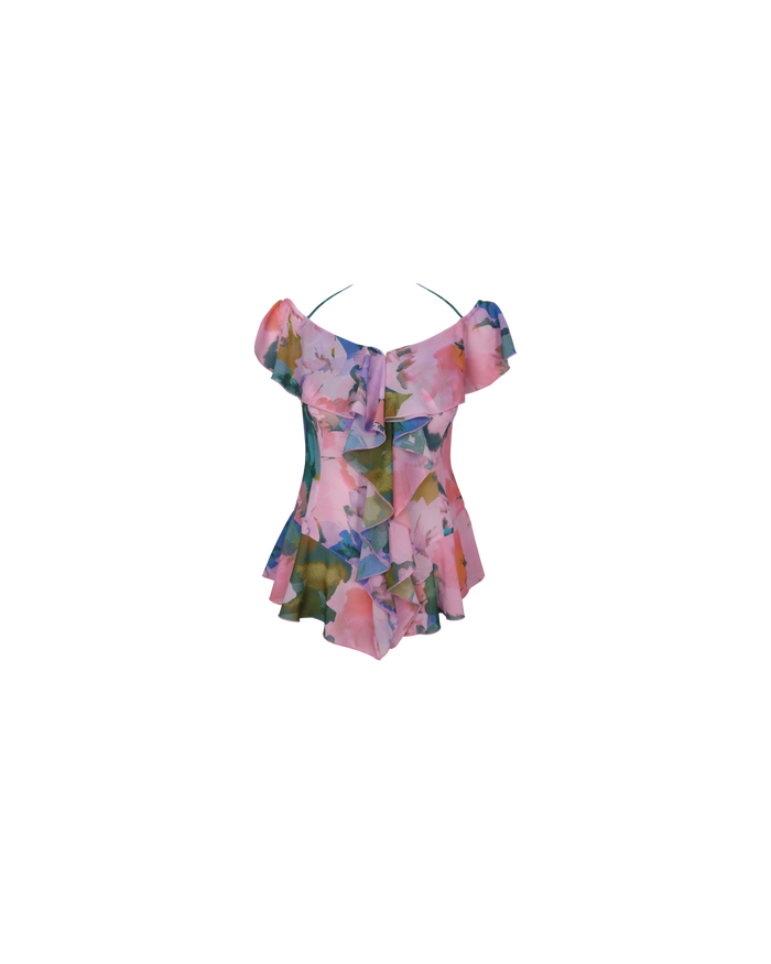 SENSE RUFFLE TOP DREAM FLORAL