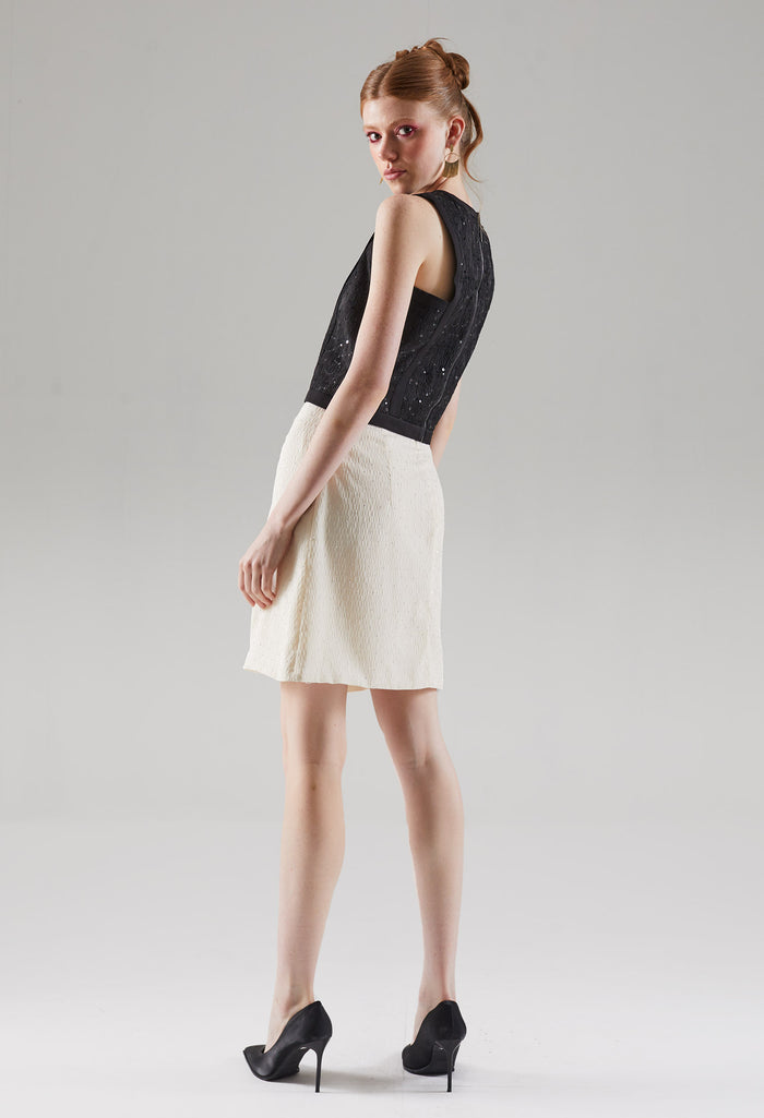 Shimmery Surplice Sleeveless Top