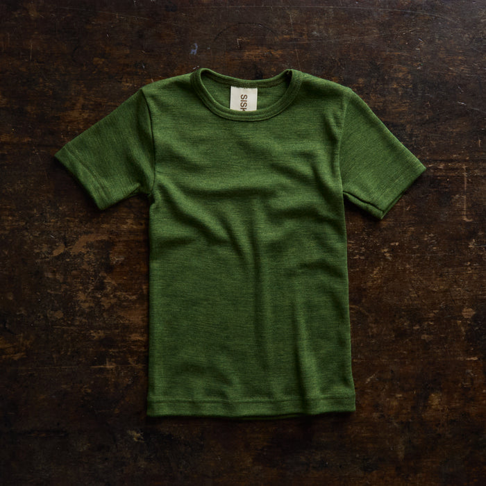 Smew Kids Top - Merino Wool & Silk - Forest