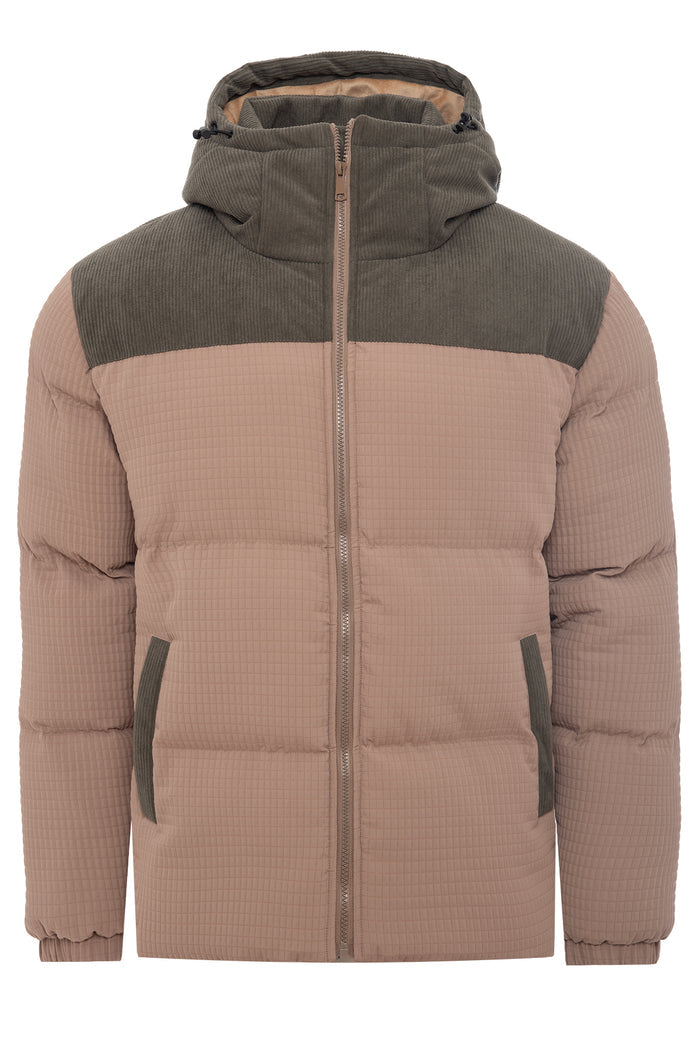 Textured Panel Puffer Jacket