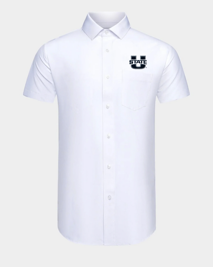 USU Phenom Classic White Short Sleeve Dress Shirt
