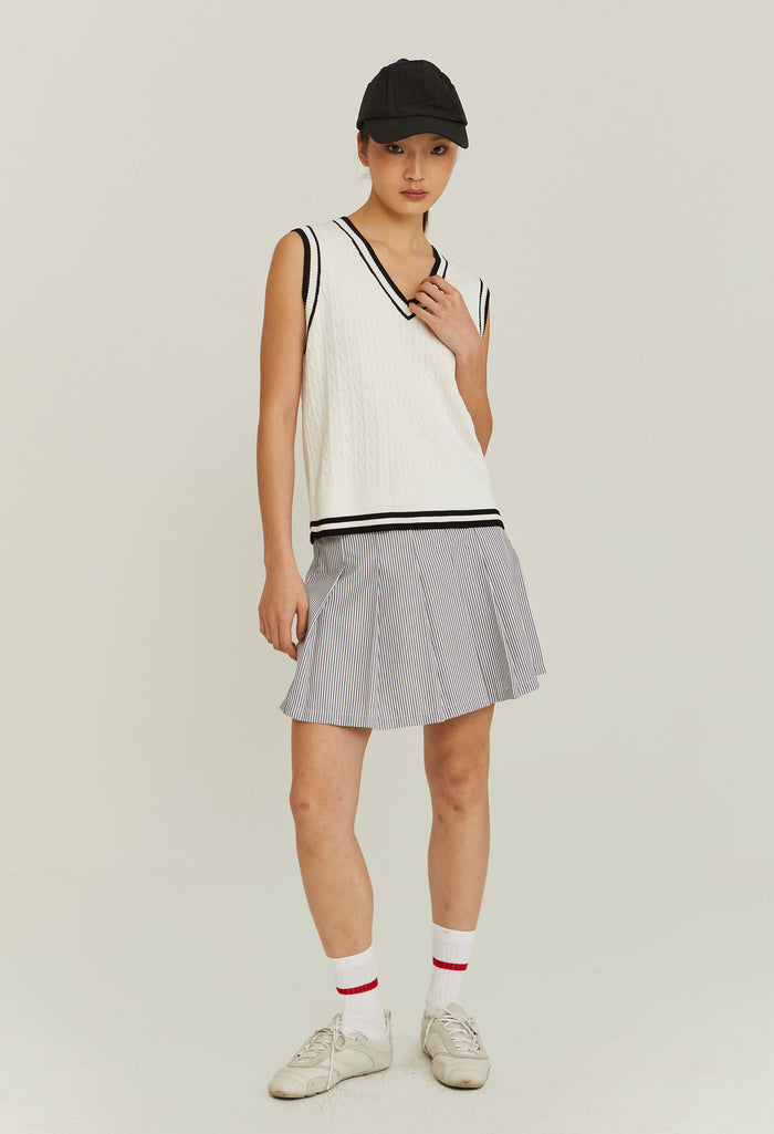 V-Neck Varsity Knitted Vest