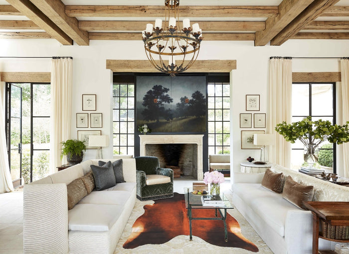 Brown with Red Cowhide Rug #B2415