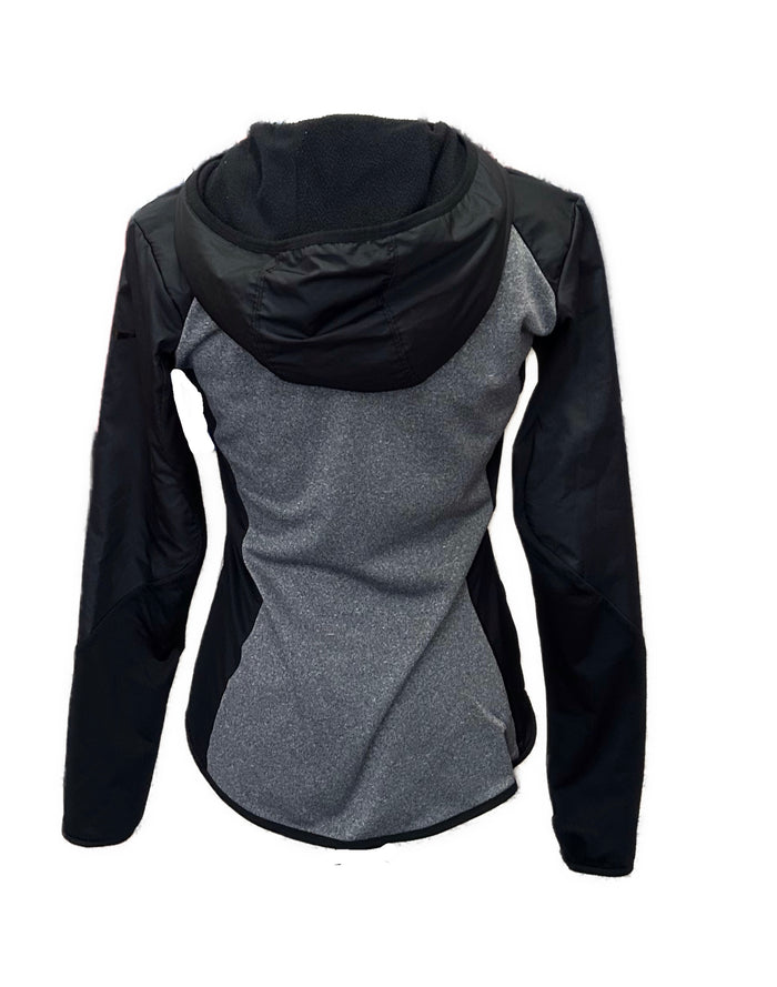 Women's Nike Dri-Fit Full-Zip Hooded Gray/Black Jacket Size S