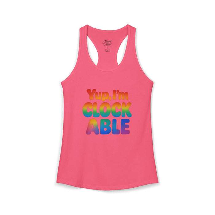 Women's Yup, "I'm CLOCKABLE" Pride Tank