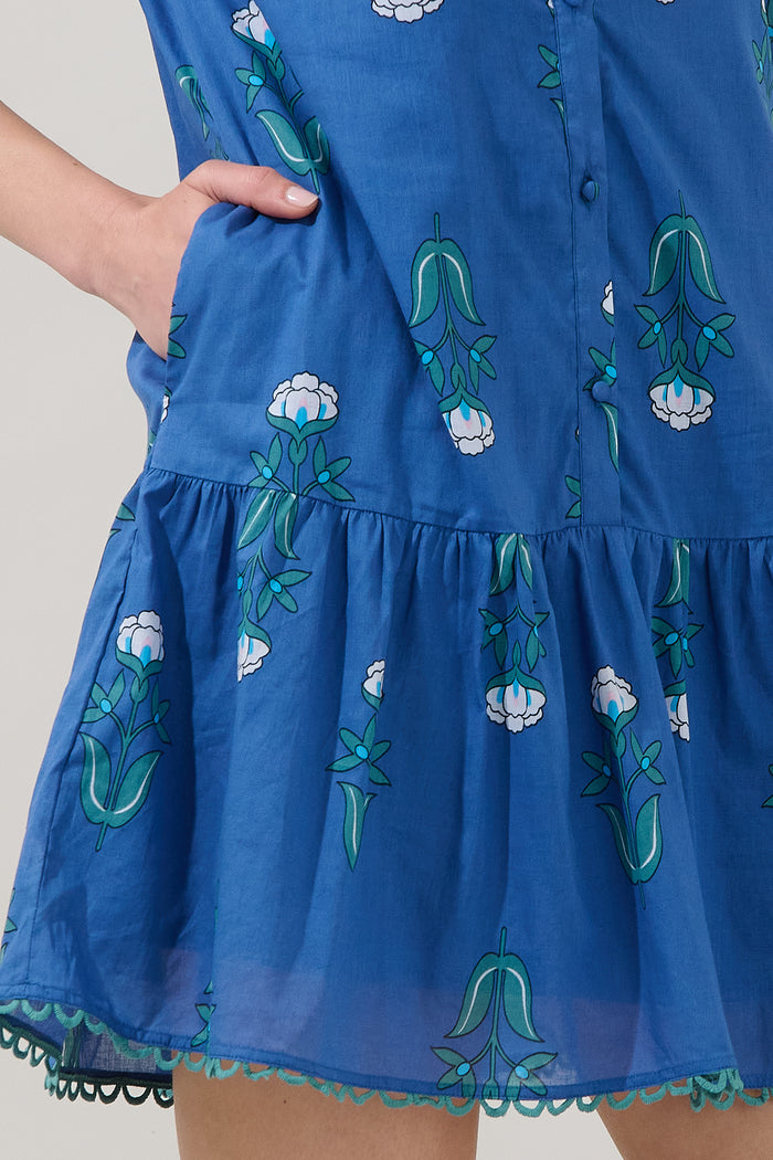 Yamila Ruffle Mini Dress Amena Floral