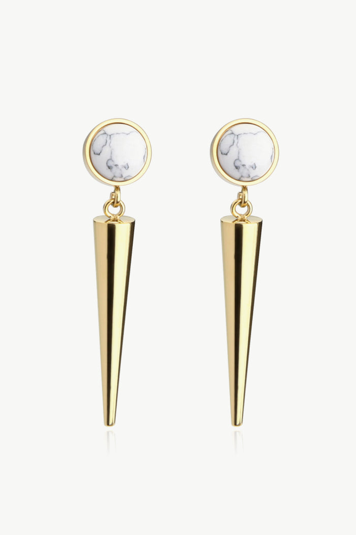 18K Stainless Steel Turquoise Drop Earrings Trendsi