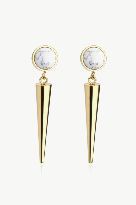 18K Stainless Steel Turquoise Drop Earrings Trendsi