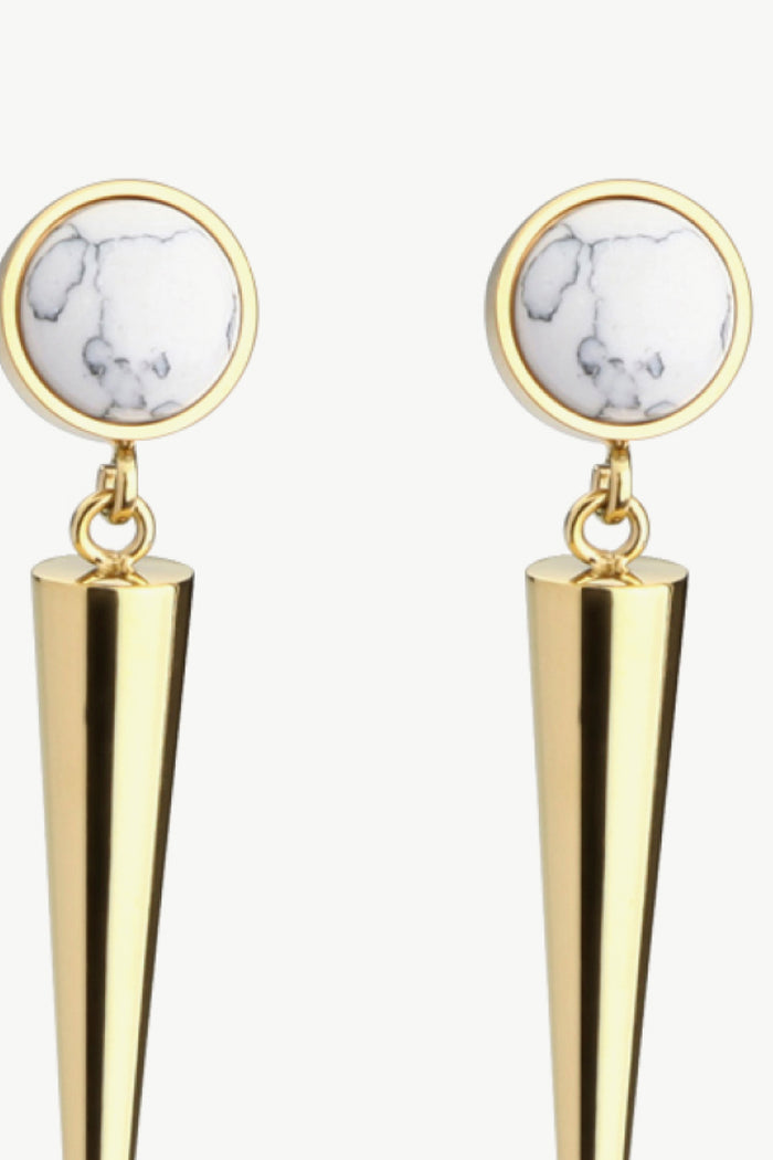 18K Stainless Steel Turquoise Drop Earrings Trendsi