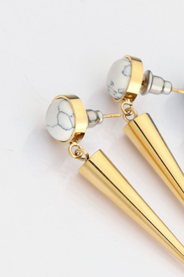 18K Stainless Steel Turquoise Drop Earrings Trendsi