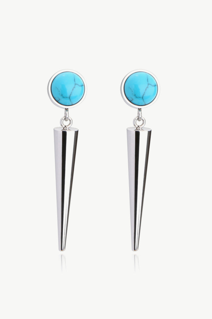 18K Stainless Steel Turquoise Drop Earrings Trendsi
