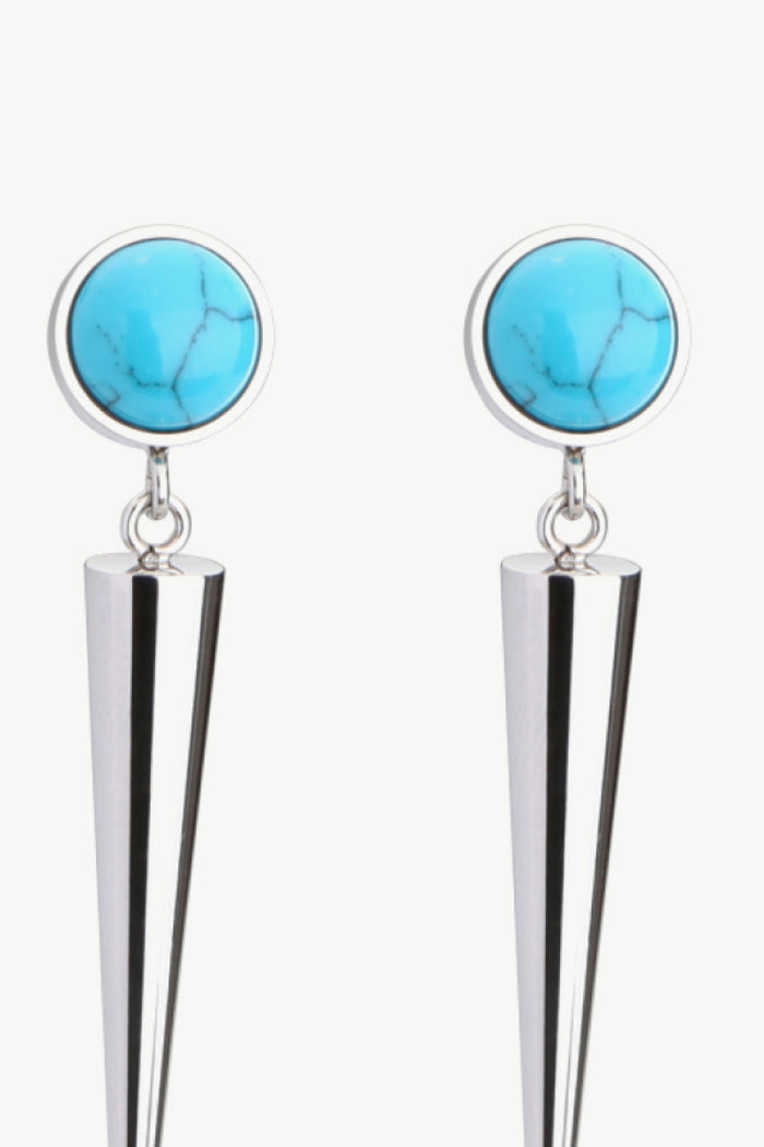 18K Stainless Steel Turquoise Drop Earrings Trendsi