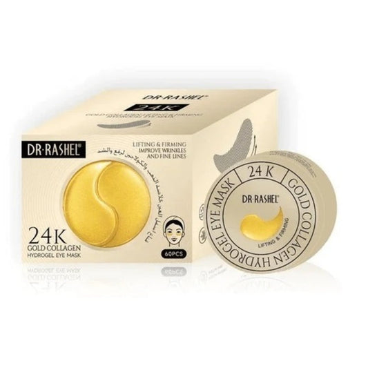 Dr. Rashel 24K Gold Collagen Hydrogel Eye Mask 60 pcs jar and carton