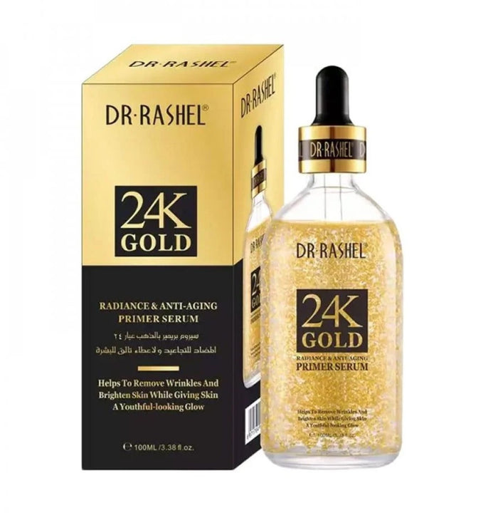 Dr. Rashel 24K Gold Radiance & Anti-Aging Primer Serum 100 ml bottle and box