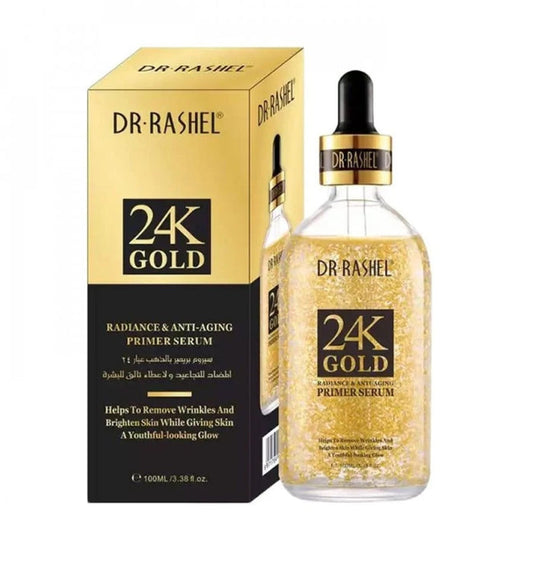 Dr. Rashel 24K Gold Radiance & Anti-Aging Primer Serum 100 ml bottle and box