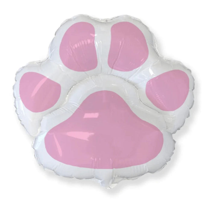 30" White Paw Pink Toe Beans Foil Balloon