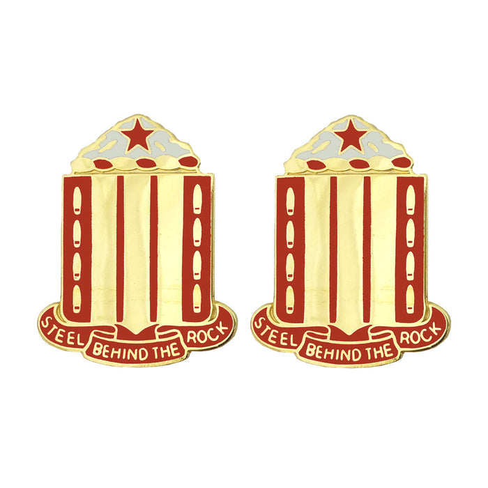 38th Field Artillery Regiment Unit Crest (Steel Behind the Rock) Army Unit Crests