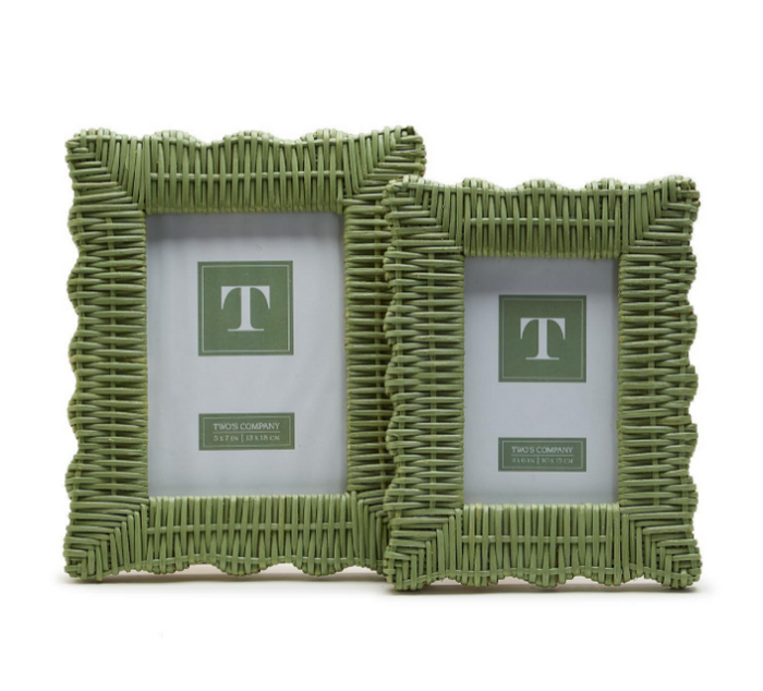 4x6 or 5x7 Frame - Wicker Weave - Green - Findlay Rowe Designs