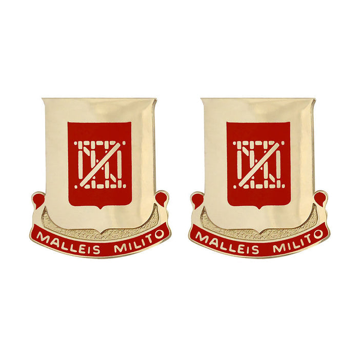 62nd Engineer Battalion Unit Crest (Malleis Milito) Army Unit Crests