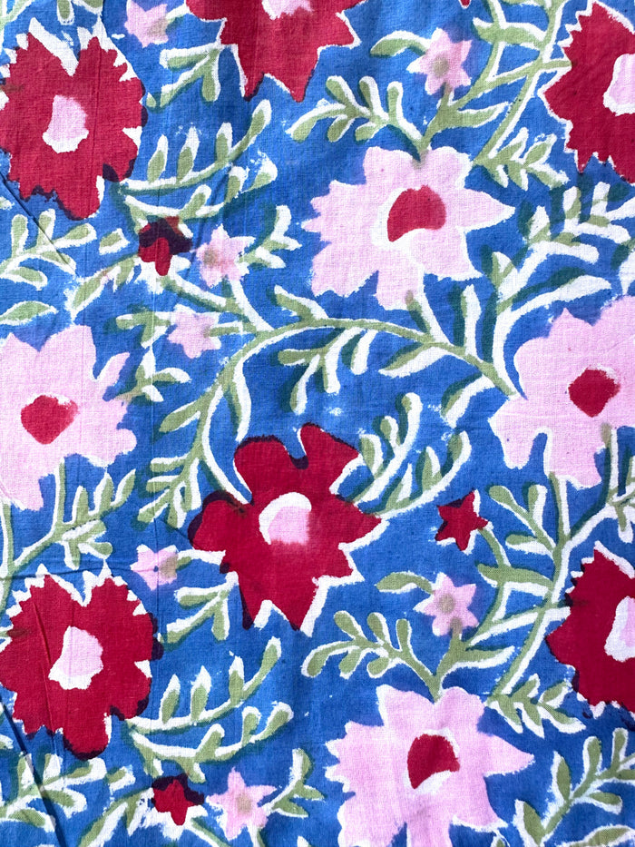 Cotton / Burgundy Poppies / Small
