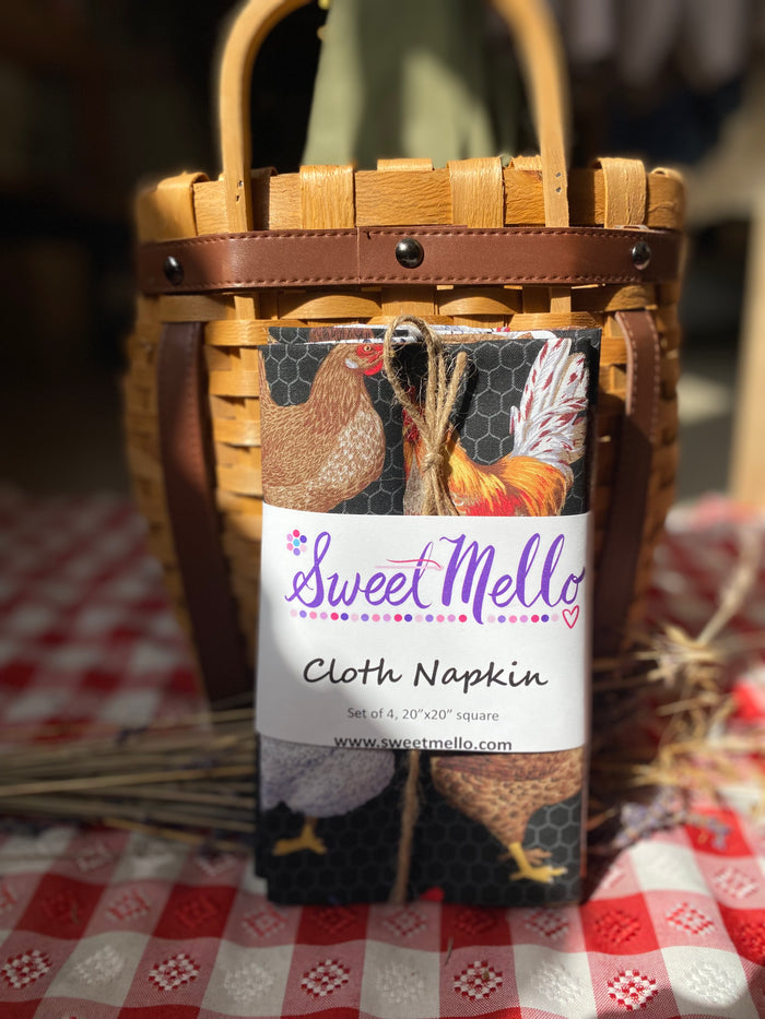Cloth Napkins / Chicken Wire Black