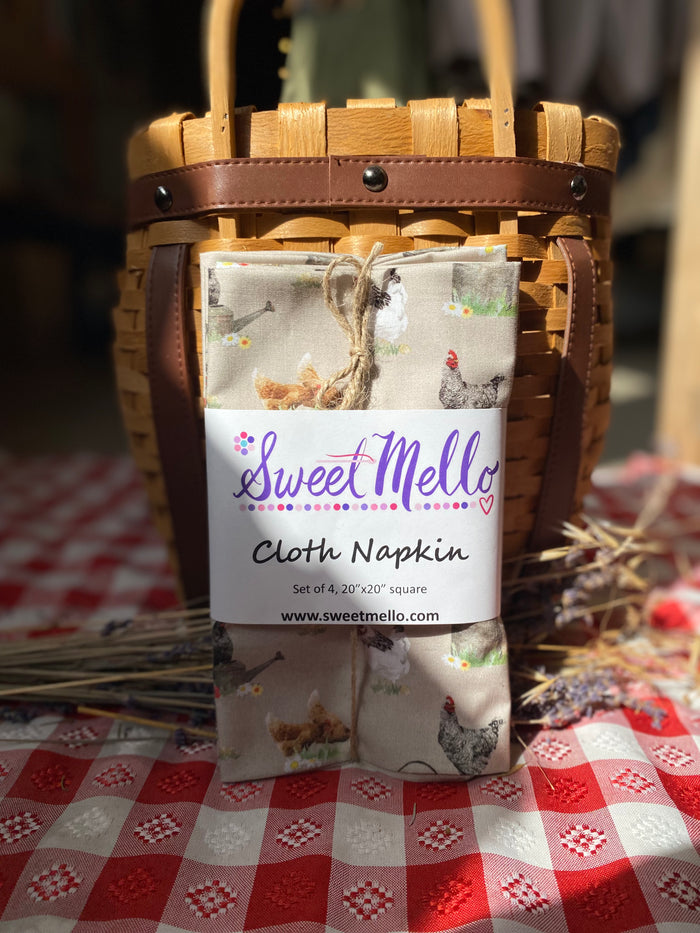 Cloth Napkins / Milk Can Chickens Taupe