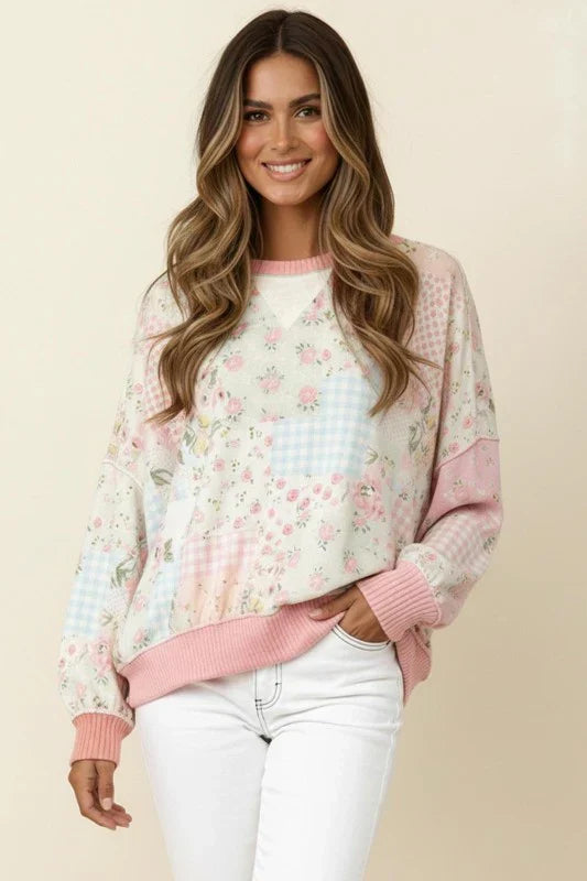 A Little Bias Printed Patchwork Top