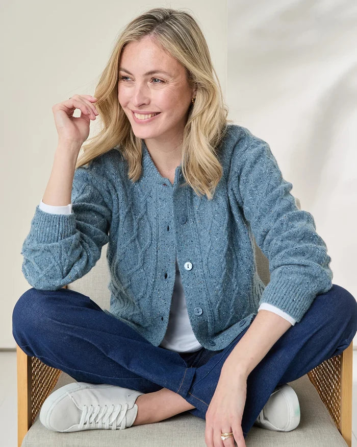 Addison Cable Knit Wool Rich Cardigan