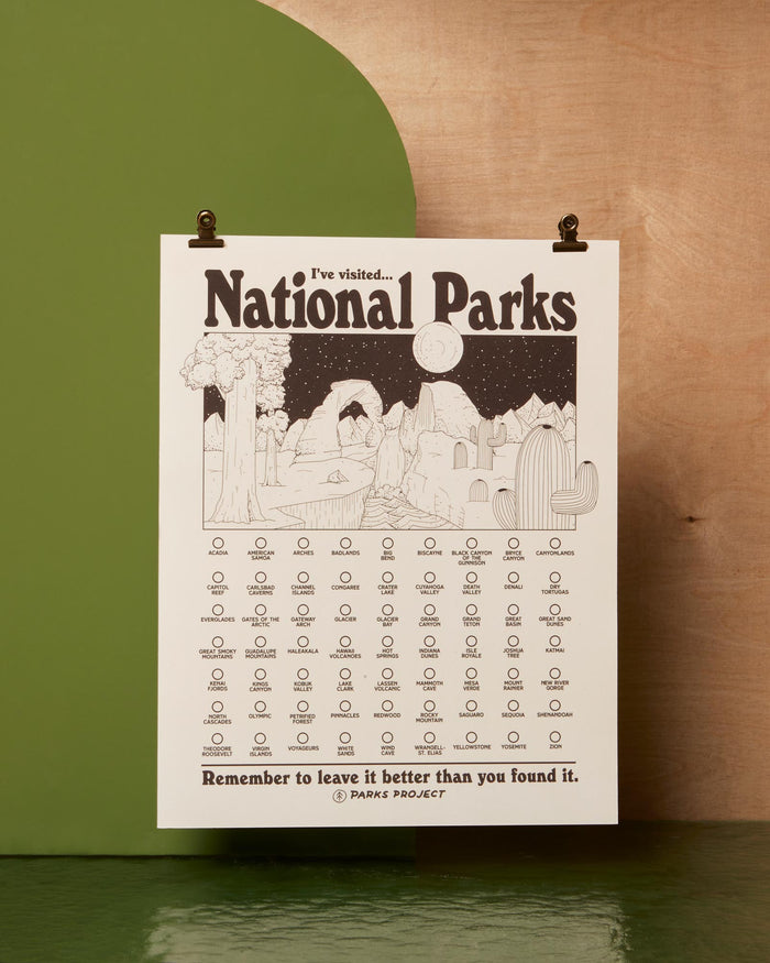 Shop Adventure Responsibly National Parks Fill In Poster Inspired by our National Parks | multi-color