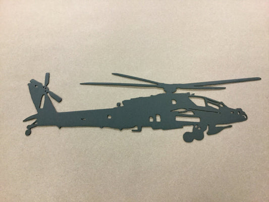 AH-64 Apache Helicopter Silhouette - cut steel wall art
