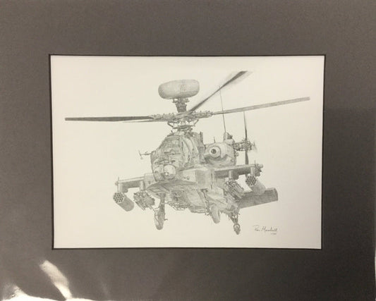 AH-64E Apache Longbow print by Ron Marshall (8"x10" matted)