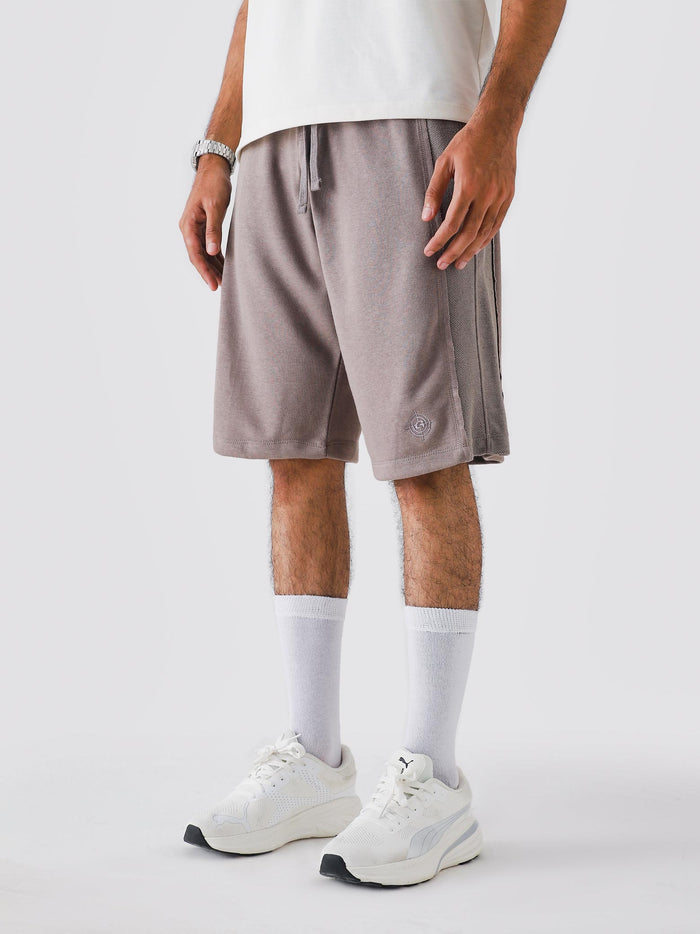 Stone Mauve Aim Shorts by GROOVY, soft lightweight men's gym and everyday shorts in Pakistan