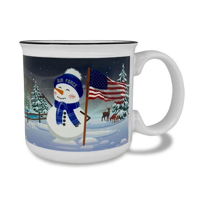Air Force Winter Scene 15oz Sublimated Campfire Mug (White)
