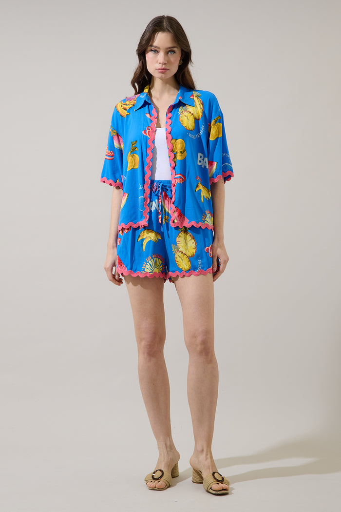 Alanie Tropical Halle Drawstring Shorts
