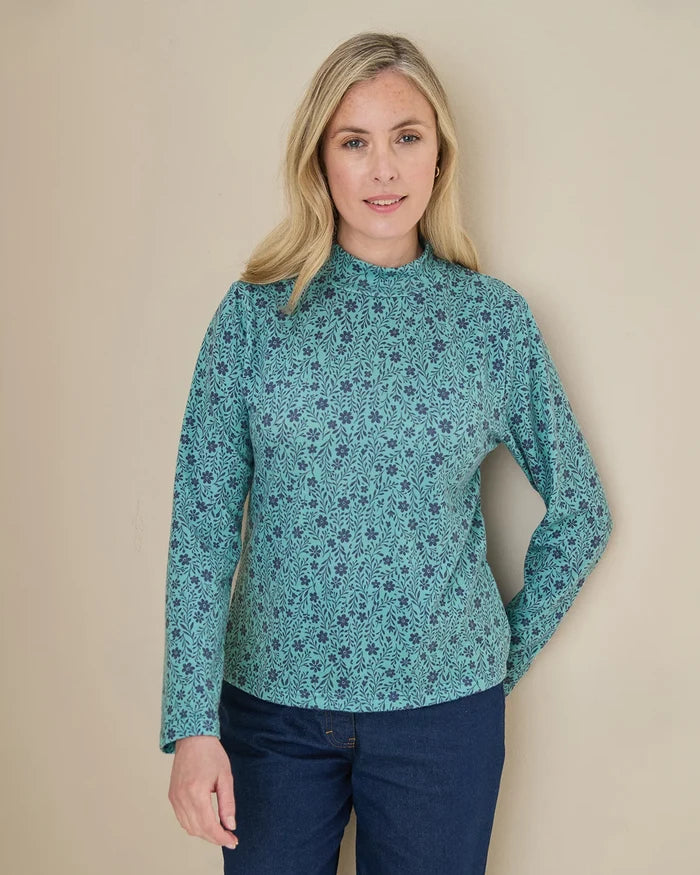 Aliyah Floral Turtle Neck Long Sleeved Top