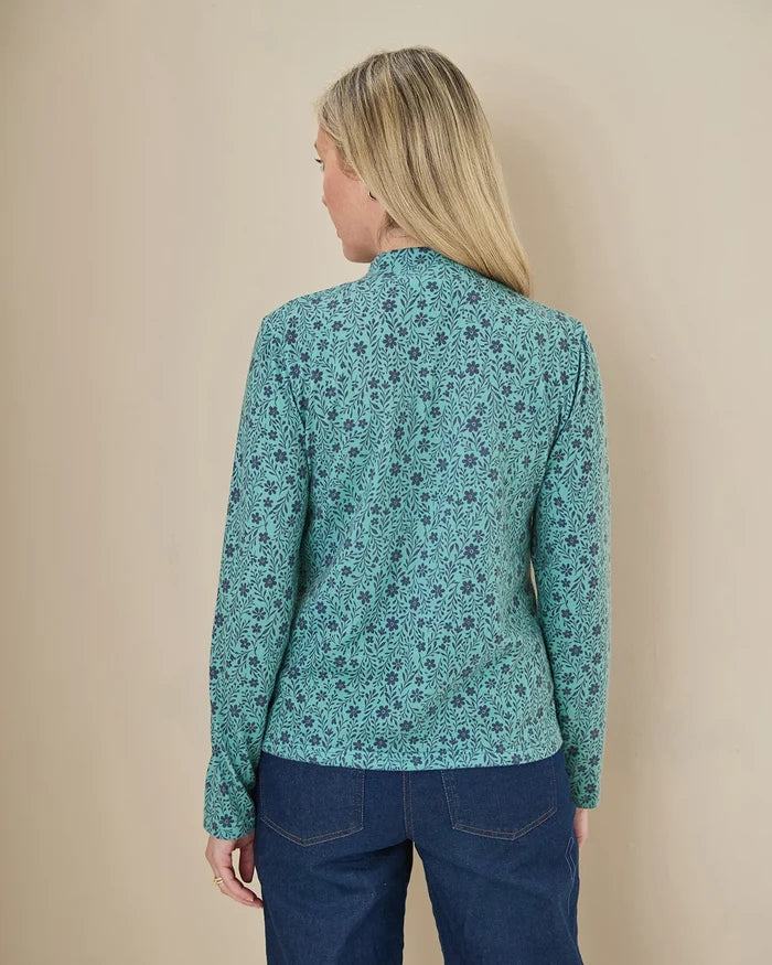 Aliyah Floral Turtle Neck Long Sleeved Top