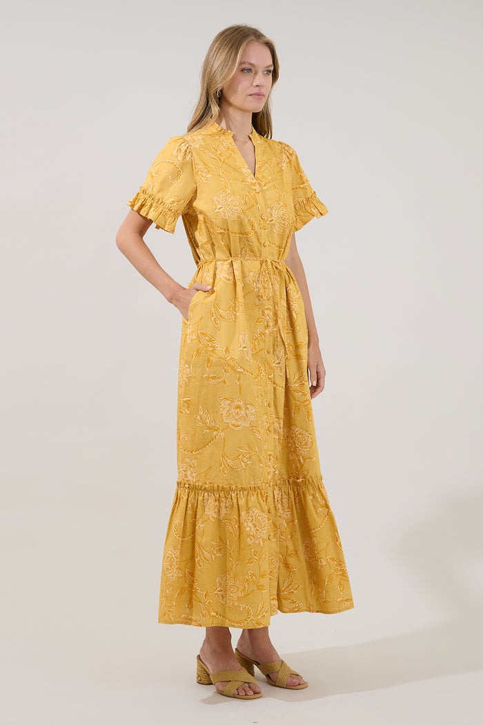 Alna Button Up Midi Dress Narobi Floral