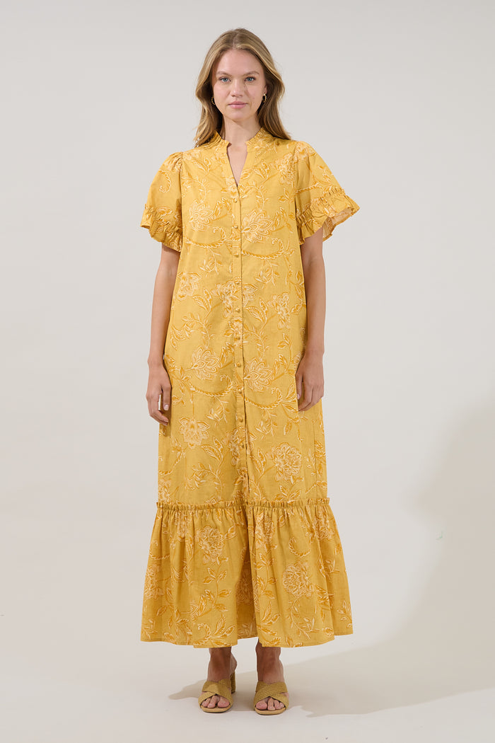 Alna Button Up Midi Dress Narobi Floral