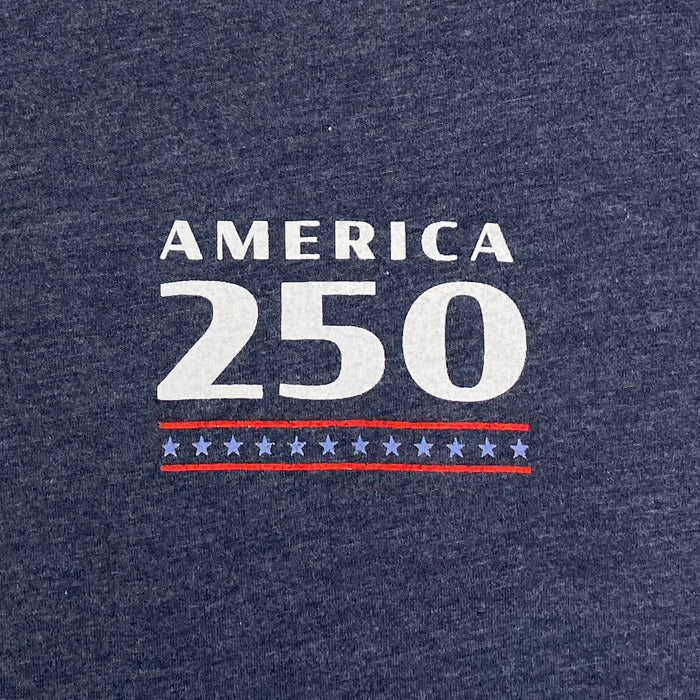 America's 250th Years of Freedom Flag Long Sleeve T-Shirt (Vintage Navy)