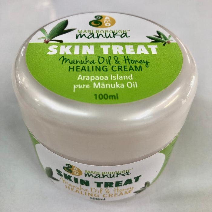 Side view of 100ml pot of healing cream.