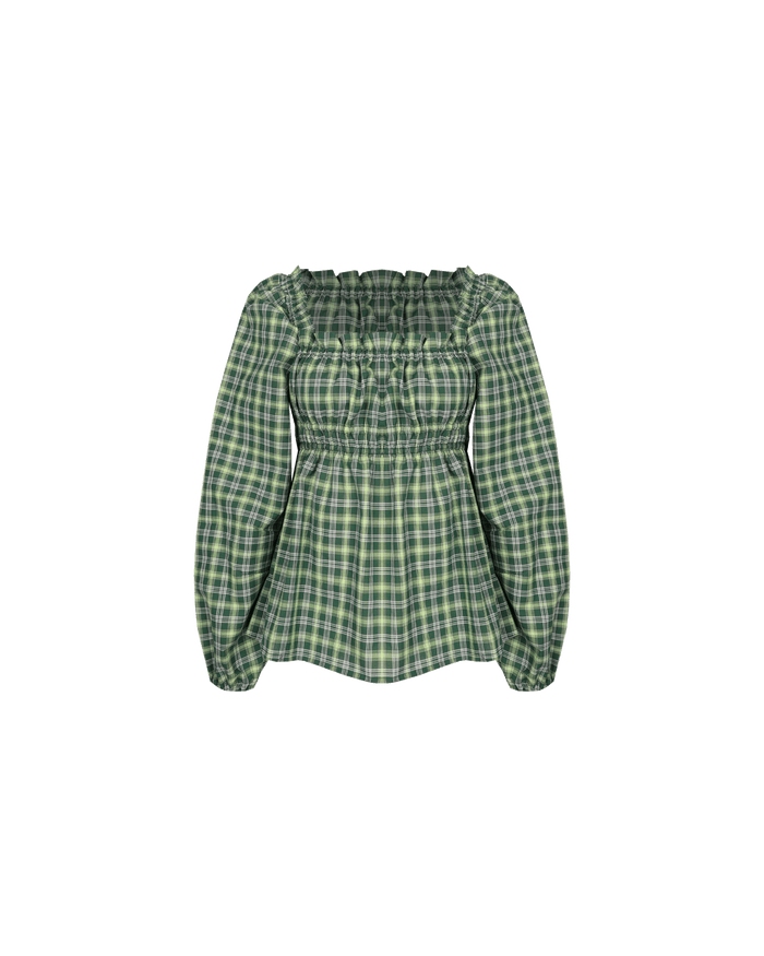 ANASTASIA BLOUSE GREEN TARTAN