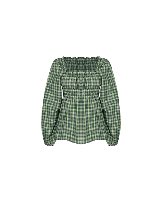 ANASTASIA BLOUSE GREEN TARTAN