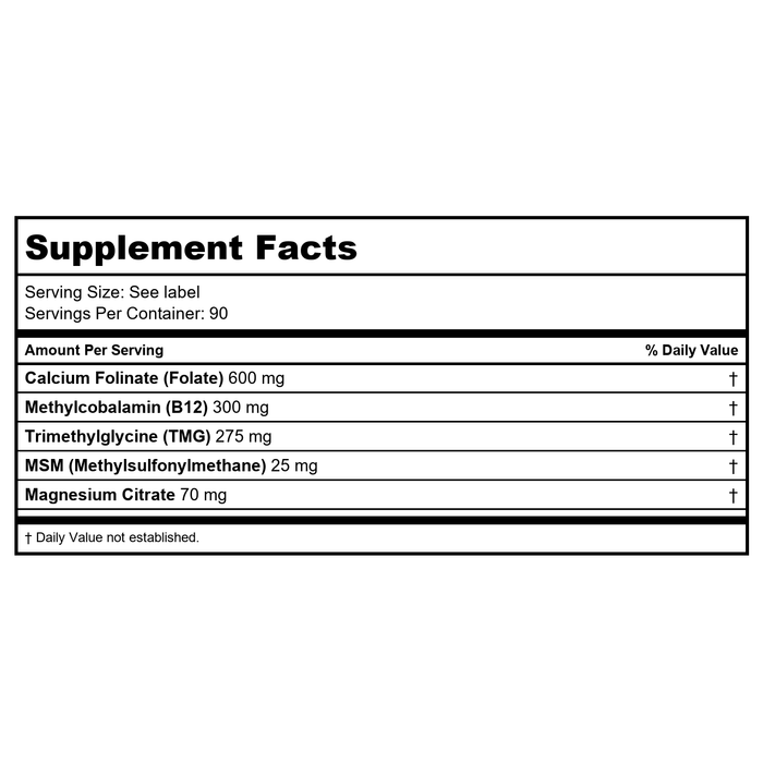 Apex Energetics - Methyl-SP (K-14) - 90 Capsules - Supplement Facts panel