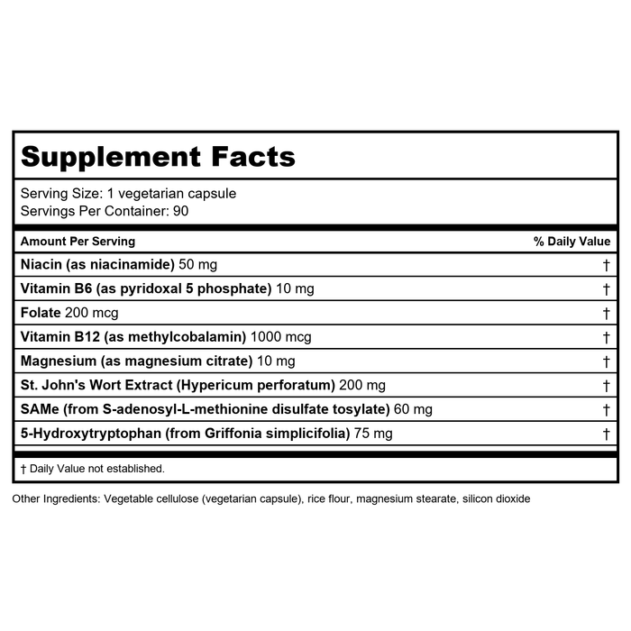 Apex Energetics - Serotone Active (K-38) 90 Capsules - Supplement Facts panel