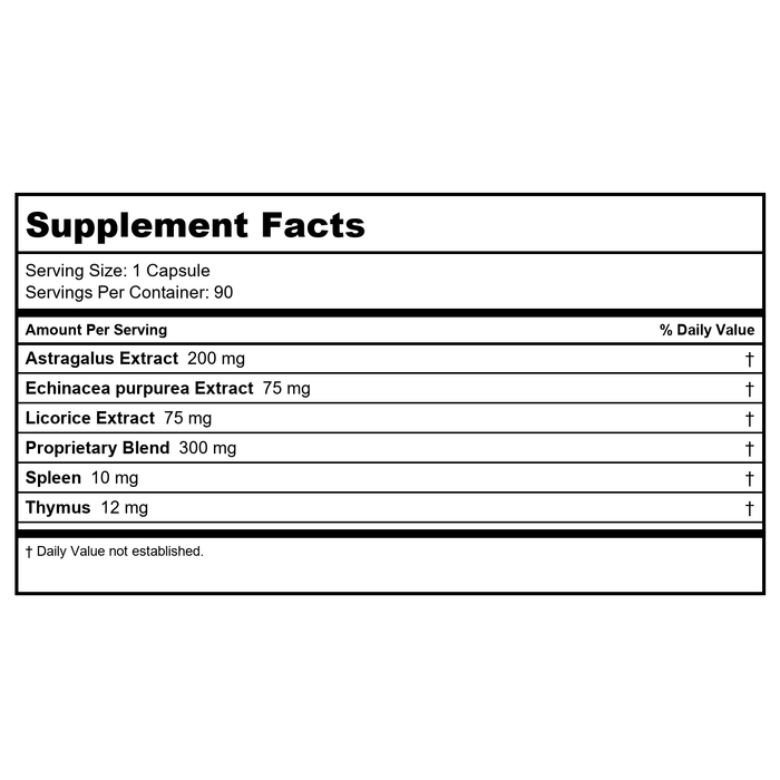 Apex Energetics -X-Viromin (K-31) 90 Capsules - Supplement Facts panel