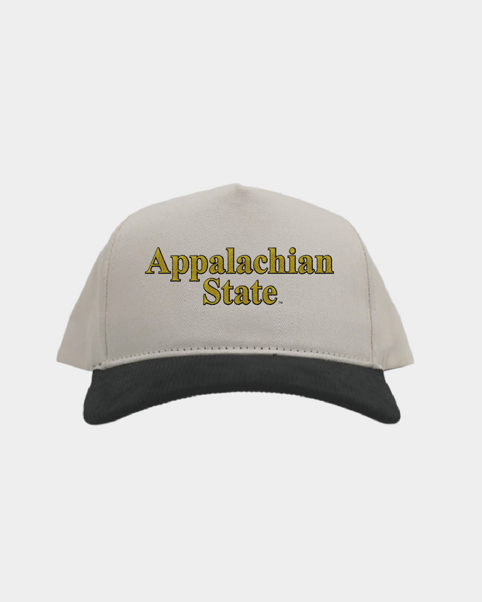 App State Cream Black Cord Brim Fade Hat