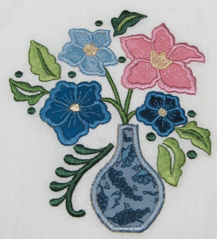 Applique Decorated Vases  [4x4] #  10567