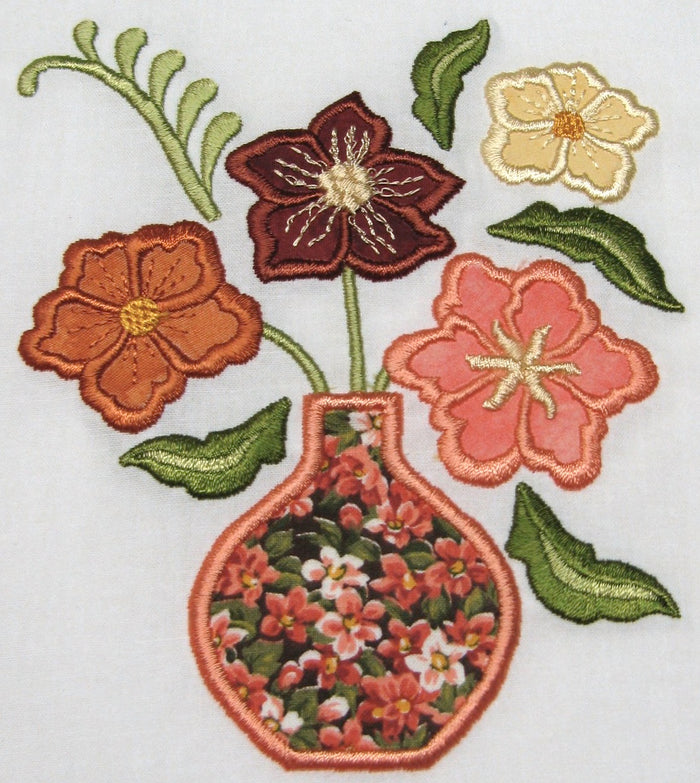 Applique Decorated Vases  [4x4] #  10567