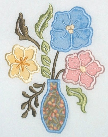 Applique Decorated Vases  [4x4] #  10567