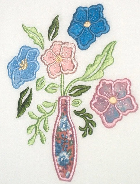 Applique Decorated Vases  [4x4] #  10567